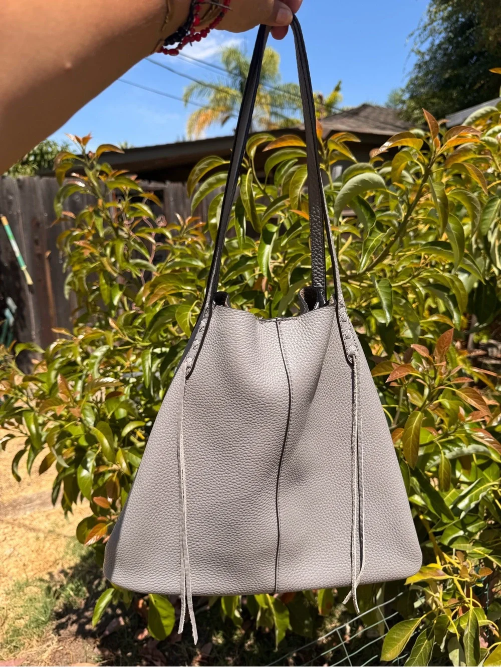Rebecca Minkoff Soft Gray Leather Tote Bag